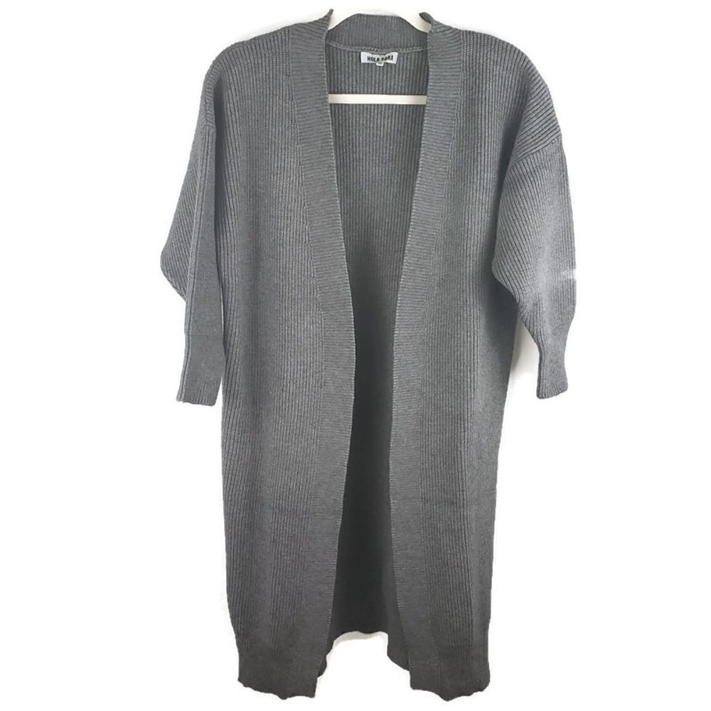 HOLA Sara Grey Cardigan Duster Sweater NWOT Size M